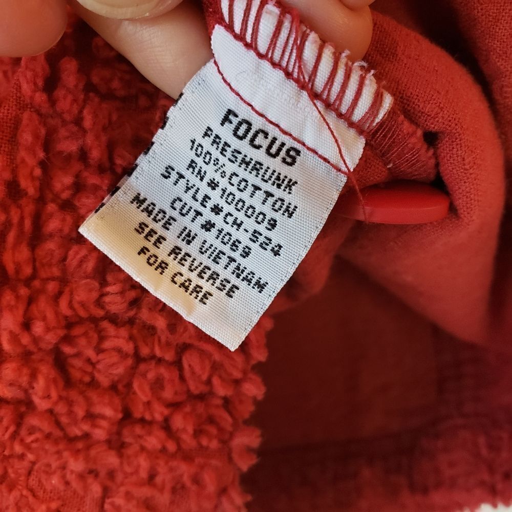 FOCUS Red Chenille Button Front Jacket Blazer Small - Picture 3 of 6